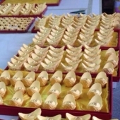 黃金元寶定制，純金元寶定做，制作千足金金元寶