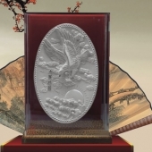 大展鴻圖銀質(zhì)紀(jì)念盤定制、定做銀質(zhì)純銀盤訂做