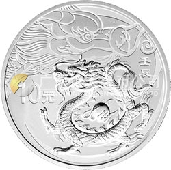 2012中國(guó)壬辰（龍）年金銀紀(jì)念幣1盎司圓形銀質(zhì)紀(jì)念幣