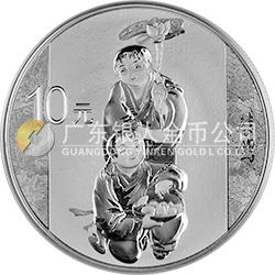 中國近代國畫大師（徐悲鴻）金銀紀念幣31.104克（1盎司）圓形銀質(zhì)紀念幣